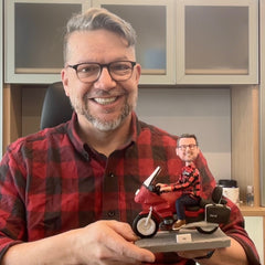 Vollständig anpassbare 1-Personen-Bobblehead mit eingraviertem Text