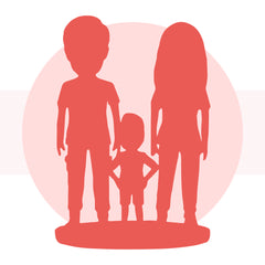 Vollständig anpassbare kundenspezifische Bobbleheads für 3 Personen mit graviertem Text