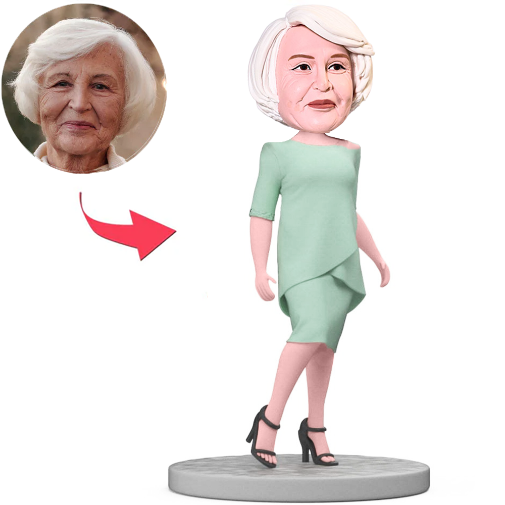 Mama Im Grünen Anzug Benutzerdefinierter Wackelkopfs