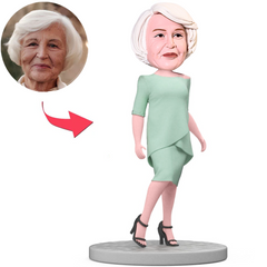 Mama Im Grünen Anzug Benutzerdefinierter Wackelkopfs