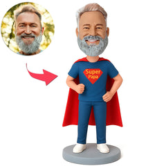Super Papa im Blauen Anzug Benutzerdefinierte Wackelköpfe Bobbleheads