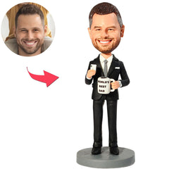 Der beste Papa der Welt auf dem iPhone Kundenspezifische Bobbleheads addieren Text