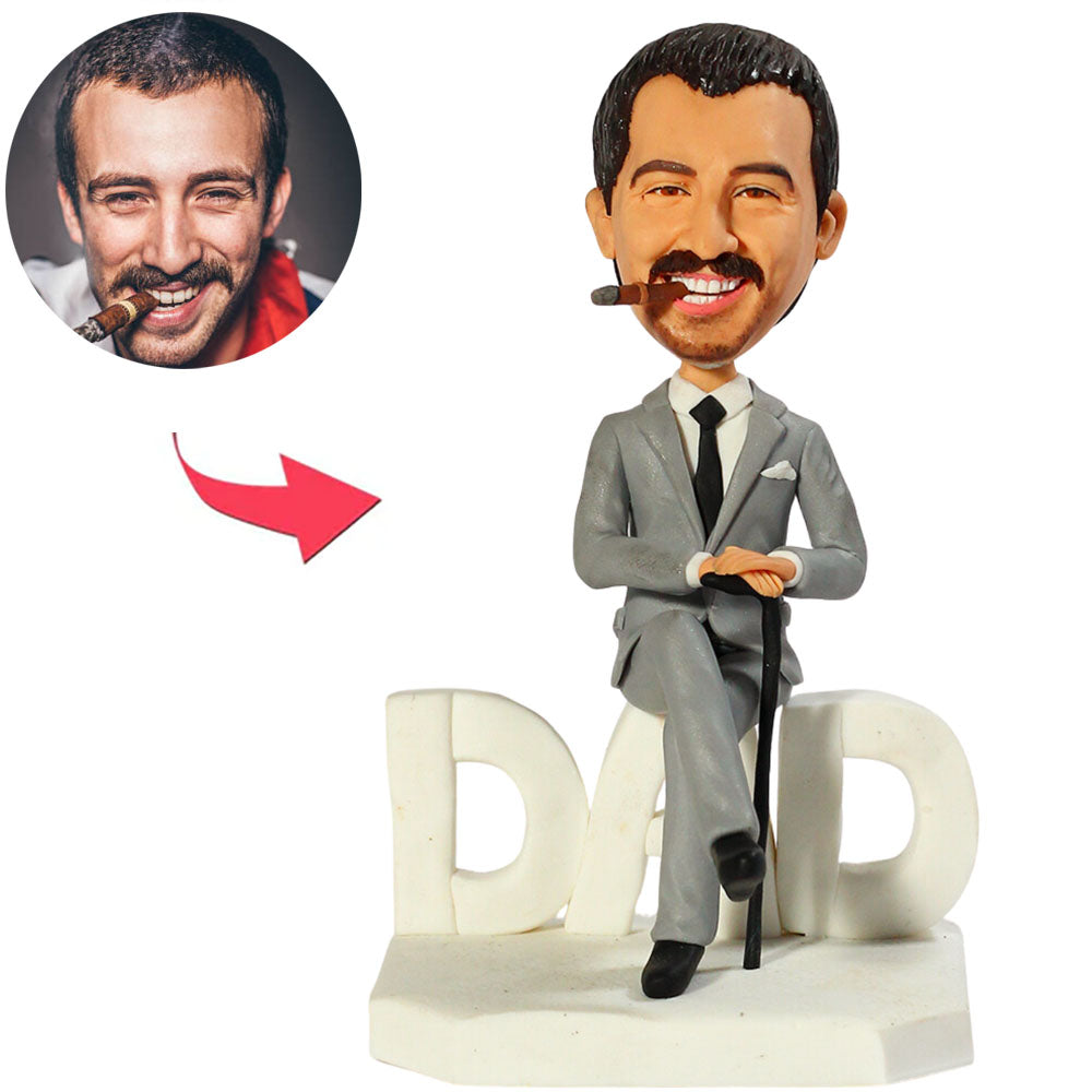 Papa raucht Zigarre Kundenspezifische Bobbleheads addieren Text