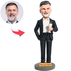 Ruhestand 2025 Ruhestand mit Champagner feiern Kundenspezifische Bobbleheads mit graviertem Text