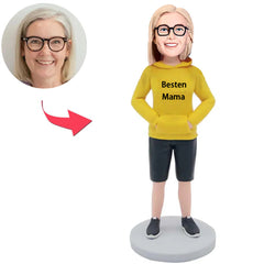 Beste Mama In Gelber Kleidung Benutzerdefinierter Bobbleheads