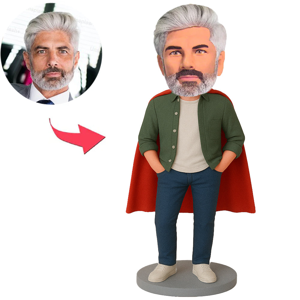 Mann in Grüner Jacke und Umhang Benutzerdefinierte Wackelköpfe