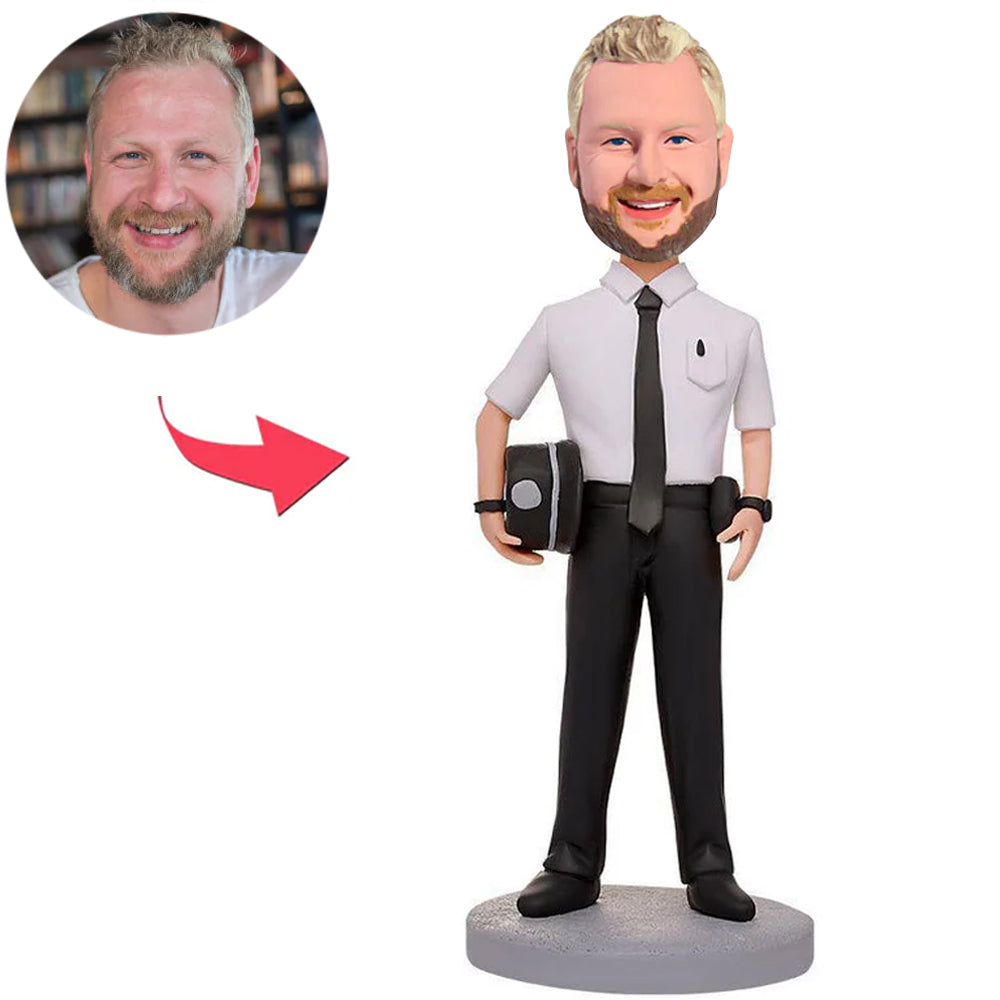 Männlicher Polizist Mit Polizeihut Individuelle Wackelköpfe