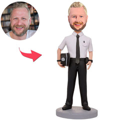 Männlicher Polizist Mit Polizeihut Individuelle Wackelköpfe