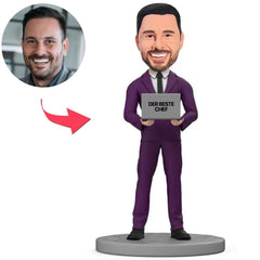 Bester Chef aller Zeiten mit Laptop Benutzerdefinierte Bobbleheads