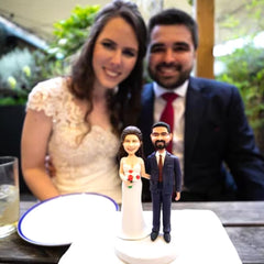 Vollständig anpassbare benutzerdefinierte Bobbleheads für 2 Personen mit graviertem Text