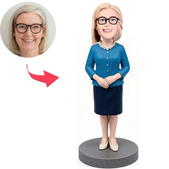 Blaue Kleidung Moderne Frau Benutzerdefinierter Wackelkopfs