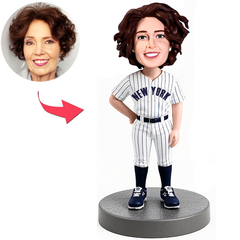 Frau In Baseballuniform Benutzerdefinierter Wackelkopfs
