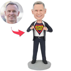 Super Chef in schwarzem Anzug Benutzerdefinierte Bobbleheads