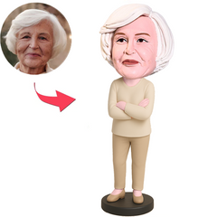 Frau Im Beigen Anzug Benutzerdefinierter Wackelkopf