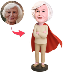 Frau Im Beigen Anzug Und Umhang Benutzerdefinierter Wackelkopf