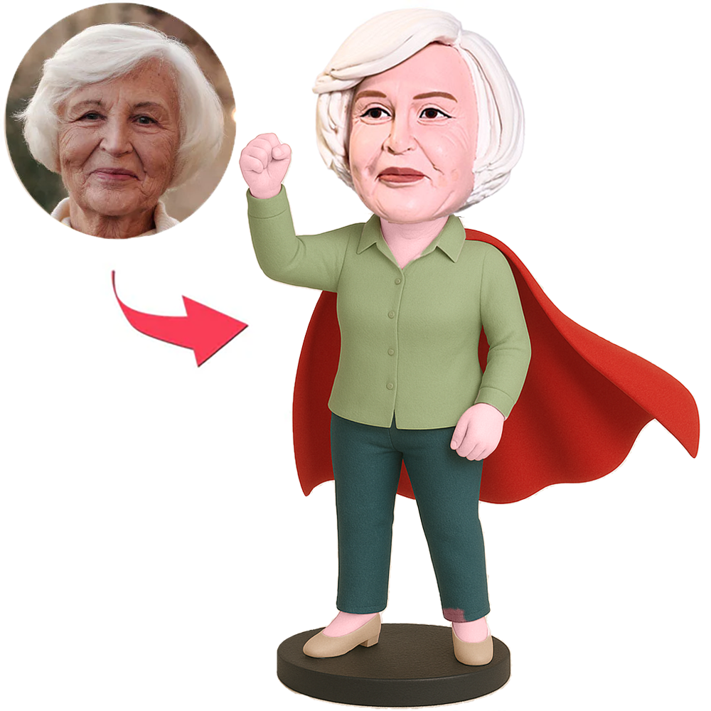 Frau Im Roten Mantel Benutzerdefinierter Wackelkopf