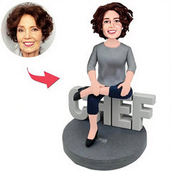 Kundenspezifischer Bobbleheads Weiblicher Chef Der beste Chef der Welt