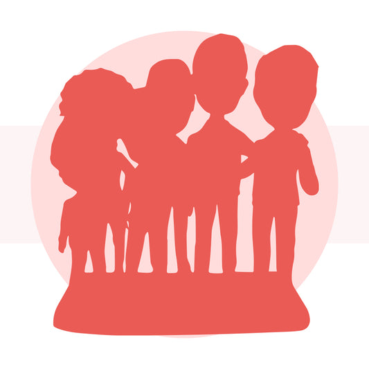 Vollständig anpassbare Benutzerdefinierte Bobbleheads Wackelköpfe für 6 Personen mit graviertem Text