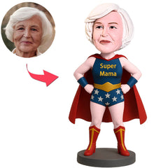 Blaue Kleidung Wonder Frau Super Mom Benutzerdefinierter Bobbleheads