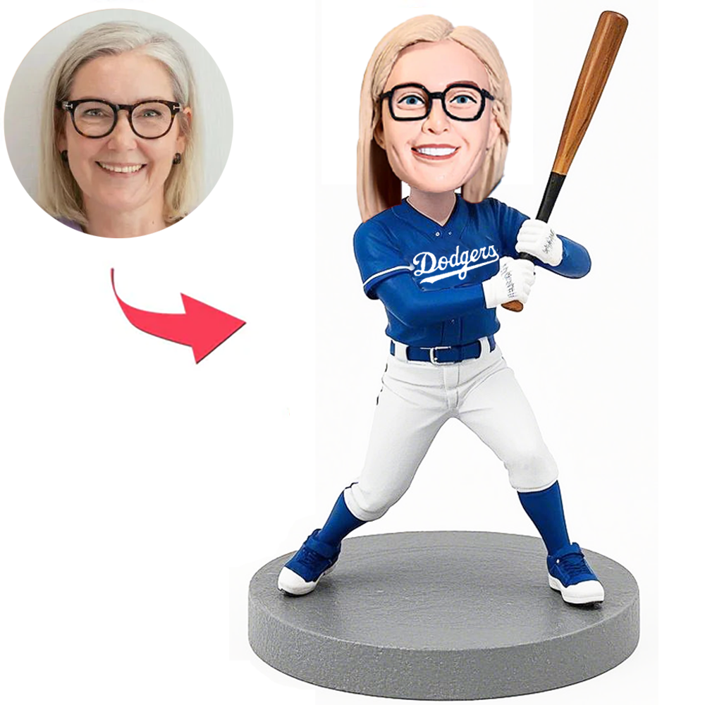 La Dodgers Fans Frau Baseballspieler Benutzerdefinierte Wackelkopfs