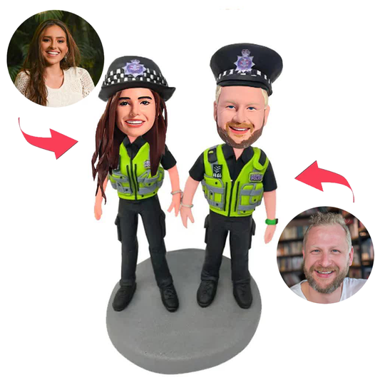 Paarpolizei Kundenspezifische Bobbleheads addieren Text