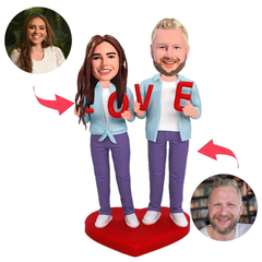 Liebespaar Kundenspezifische Bobbleheads mit eingraviertem Text