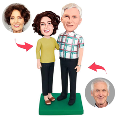 Kleiden Sie sich formell für ein altes Paar Kundenspezifische Bobbleheads mit eingraviertem Text