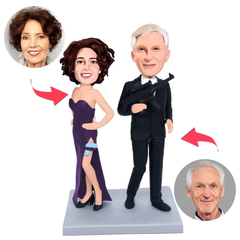 Schießerei altes Paar Kundenspezifische Bobbleheads mit eingraviertem Text