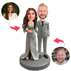 Verheiratetes Paar Hochzeitspaar Kundenspezifische Bobbleheads mit graviertem Text