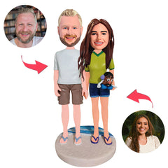 Sportfan-Paar Kundenspezifische Bobblehead mit eingraviertem Text