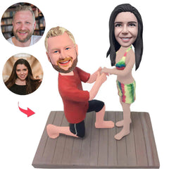 Ein Knie-Vorschlag Kundenspezifische Bobbleheads fügen Text hinzu