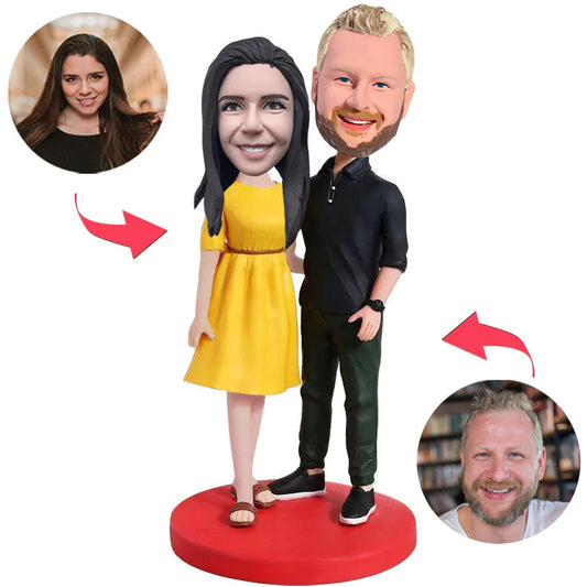 Formelle Kleiderpaar-kundenspezifische Bobbleheads addieren Text