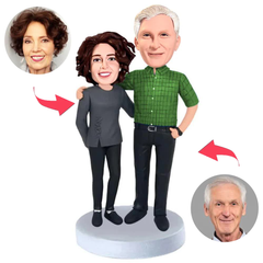 Geschäftsmann und seine Frau altes Ehepaar Kundenspezifische Bobbleheads mit eingraviertem Text