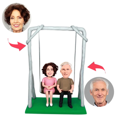 Schaukel altes Paar Kundenspezifische Bobbleheads mit eingraviertem Text