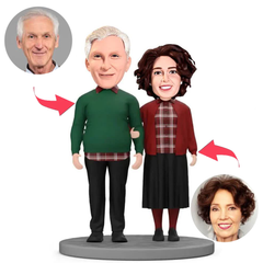 Etwas molliges Paar Kundenspezifische Bobbleheads mit eingraviertem Text