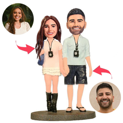 Fotografie Reise Paar Kundenspezifische Bobbleheads mit eingraviertem Text