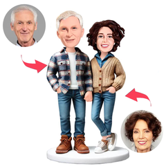 Älteres Paar in Pullovern Kundenspezifische Bobbleheads