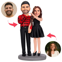 Pärchen Herz Hände Glückliches Paar Kundenspezifische Bobbleheads