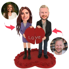 Paar Nähen Liebesherz Kundenspezifische Bobbleheads