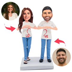 LIEBE Herz Geste Paar Kundenspezifische Bobbleheads