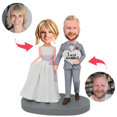 Hochzeit Frisch Vermähltes Paar Benutzerdefinierte Bobbleheads