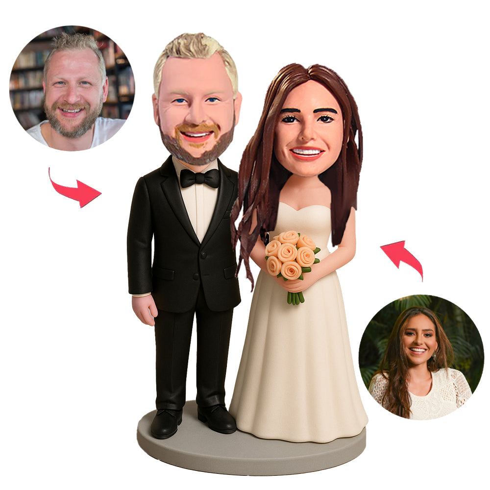 Hochzeitspaar Zeitlose Romantik Benutzerdefinierte Bobbleheads