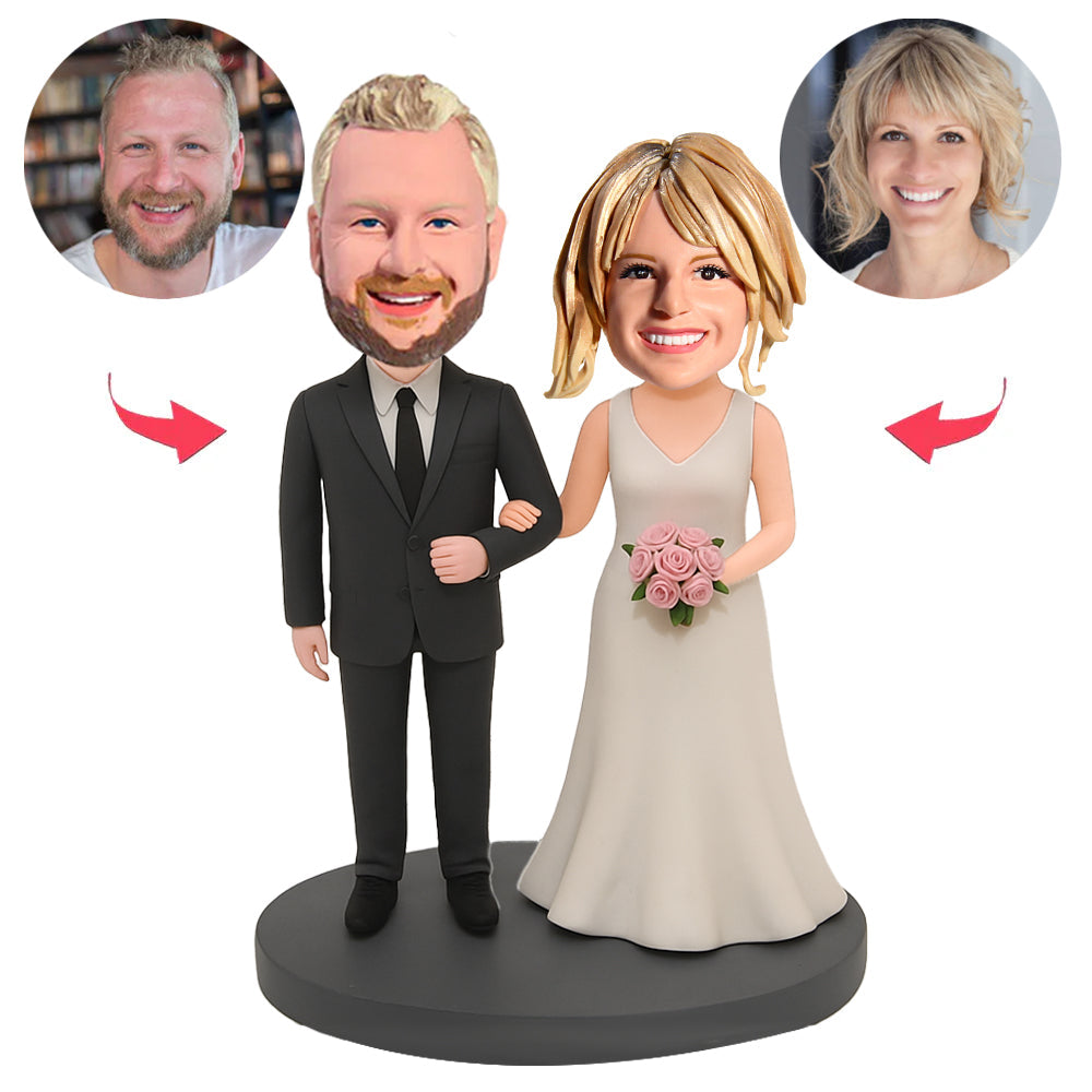 Hochzeitspaar Freudige Momente Benutzerdefinierte Bobbleheads