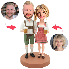 Paar in Bayerischer Tracht Kundenspezifische Bobbleheads