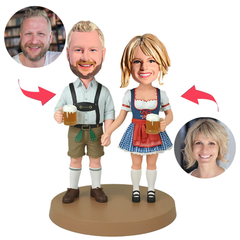 Glückliches Bierfest-Paar Kundenspezifische Bobbleheads