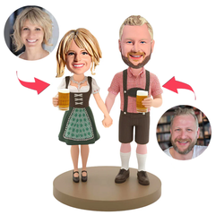 Paar im Bierfest-Outfit Kundenspezifische Bobbleheads