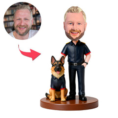 Polizei und Deutscher Schäferhund Benutzerdefinierte Bobbleheads