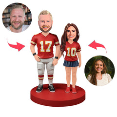 Kansas City Chiefs Paar Fans Benutzerdefinierte Bobbleheads