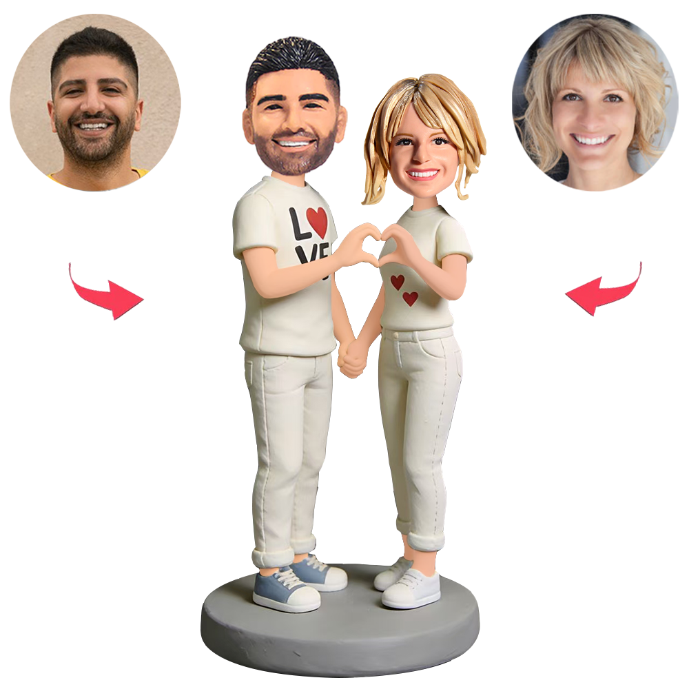 Paar formt Herzen Benutzerdefinierte Bobbleheads