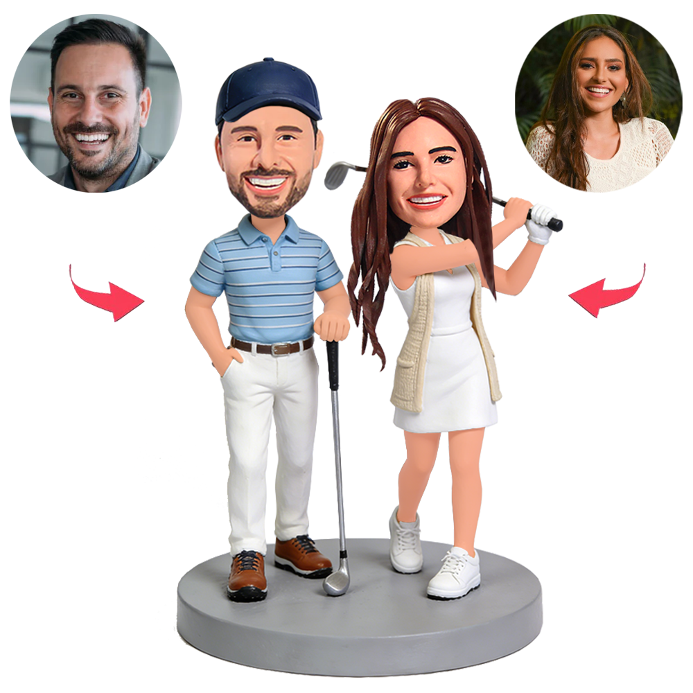 Gemütliche Golfpaare Benutzerdefinierte Bobbleheads
